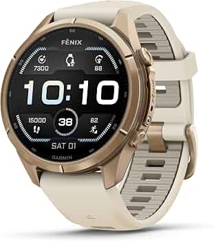 Garmin fēnix® 9 Pro, Autumn Gold Titanium, 43mm, Cream/Fog Gray