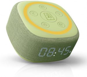 Gemini Home Speaker with AI Voice Assistant Access, Clock, Green (BRS-180)