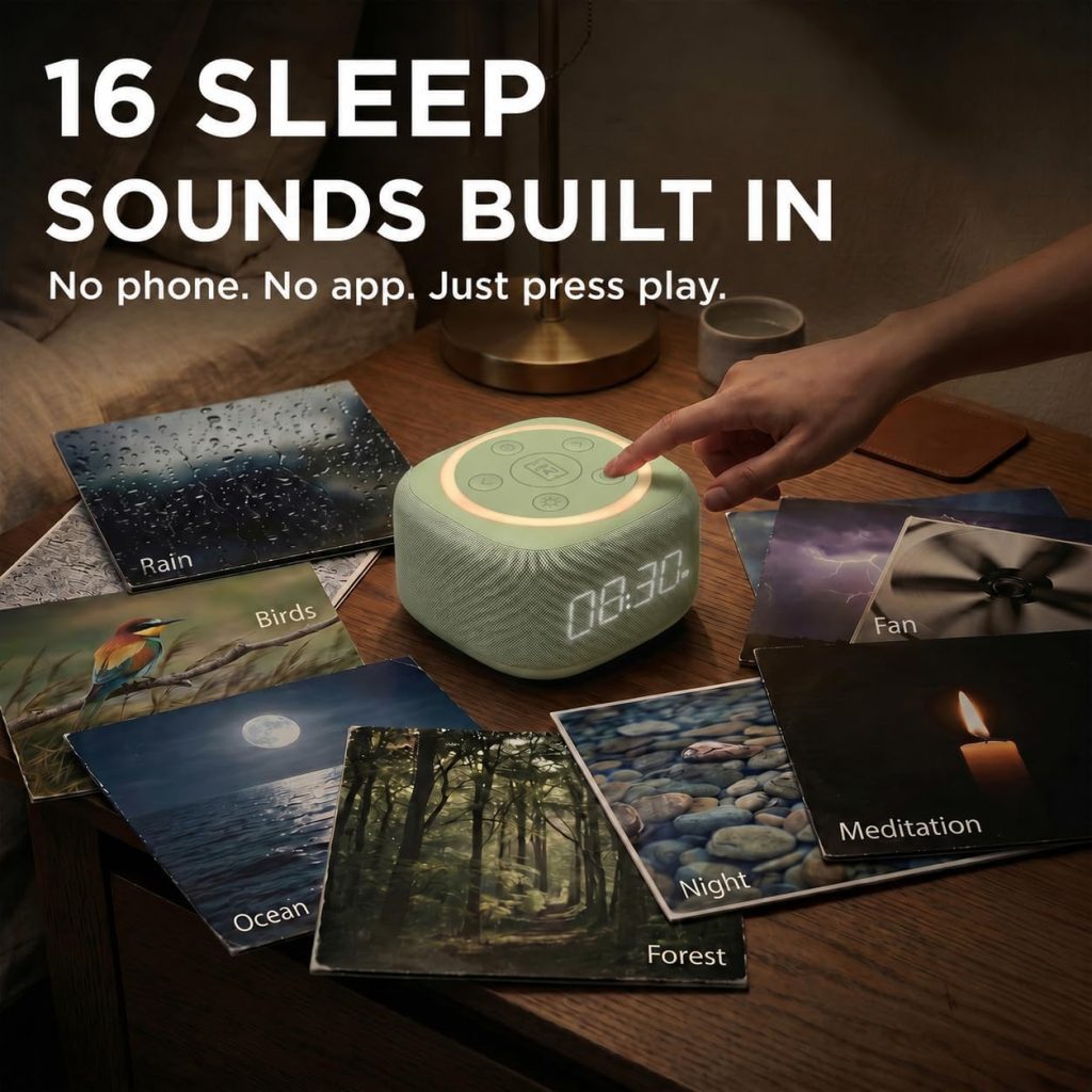 Gemini Home Speaker with AI Voice Assistant Access, Clock, Green (BRS-180)