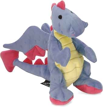 goDog Bubble Plush Dragons Squeaky Dog Toy, Chew Guard Technology – Periwinkle, Large