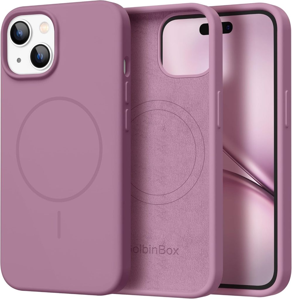 GolbinBox Magnetic for iPhone 15 Case, Silicone Cover, Blackcurrant