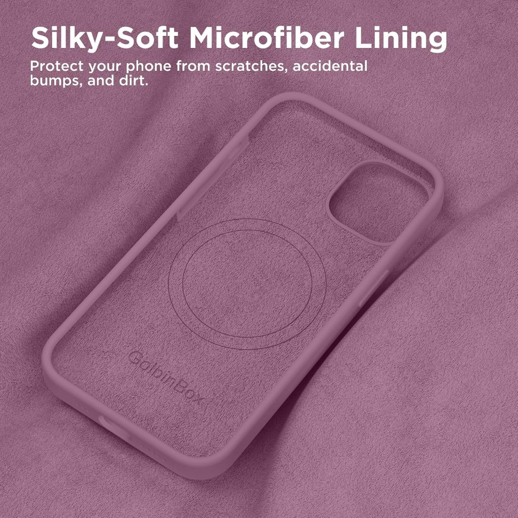 GolbinBox Magnetic for iPhone 15 Case, Silicone Cover, Blackcurrant