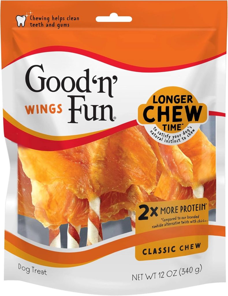 Good ‘n’ Fun Wings Long-Lasting Dog Treat Made With Real Protein, 12 oz