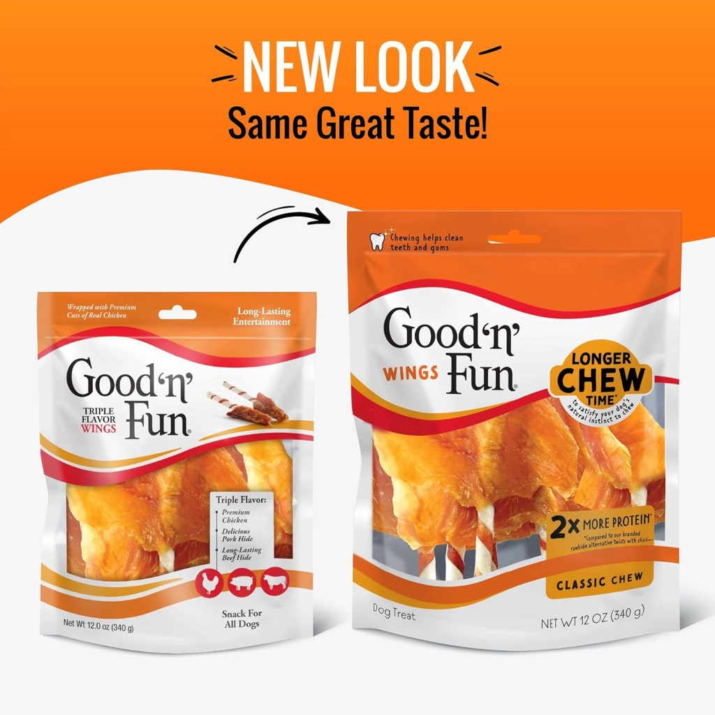 Good ‘n’ Fun Wings Long-Lasting Dog Treat Made With Real Protein, 12 oz