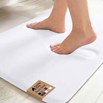 GORILLA GRIP® Memory Foam Bath Rug for Bathroom, 24×17 White