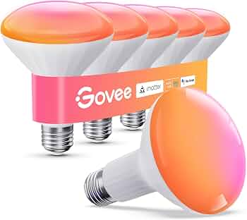 Govee BR30 Smart Light Bulbs 850 LM, RGBWW E26 Base 6 Pack