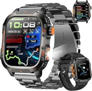 GPS Smart Watch for Men (Answer/Make Calls), 2.01” Military Rugged