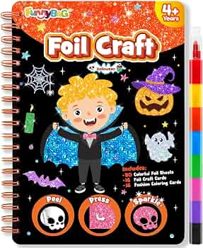 Halloween Foil Art Craft Kit for Kids, Halloween Toy Gift for Kids