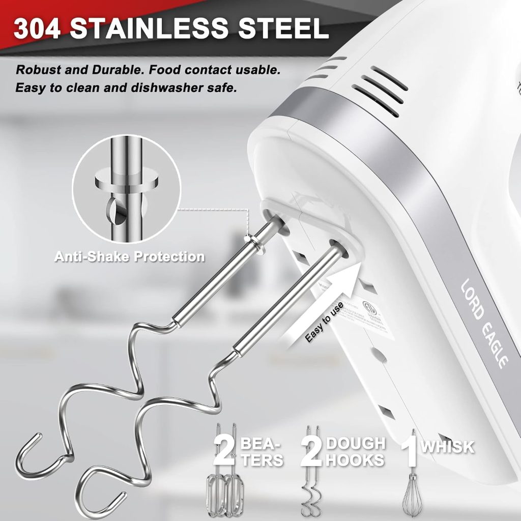 Hand Mixer Electric Handheld 400W, 5-Speed with Storage Bag
