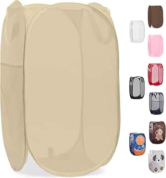 Handy Laundry Collapsible Mesh Pop Up Hamper with Side Pocket