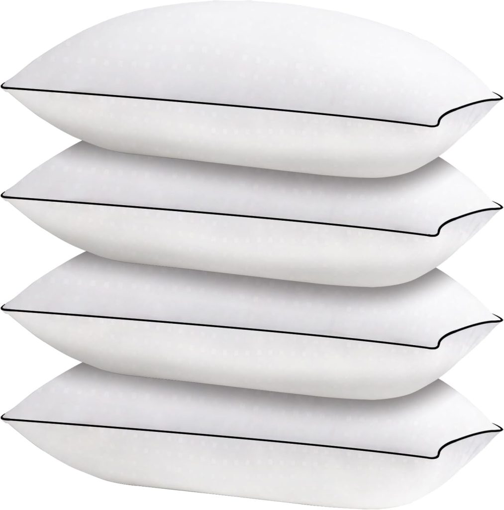 HIMOON Bed Pillows for Sleeping 4 Pack,Standard Size Cooling Pillows Set of 4,Top-end Microfiber Cover for Side Stomach Back Sleepers