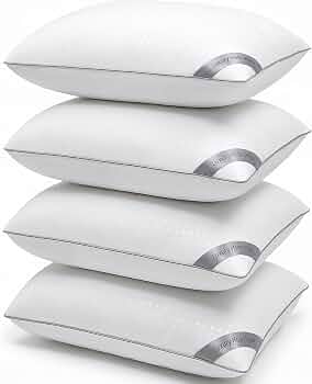 HIMOON Bed Pillows for Sleeping Set of 4,Standard Size Cooling Pillows 4 Pack,Top-end Microfiber Cover for Side Stomach Back Sleepers