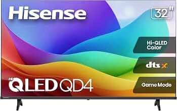 Hisense 32″ Class QD4 Series Hi-QLED HD Smart VIDAA TV (32QD4SV, 2026)