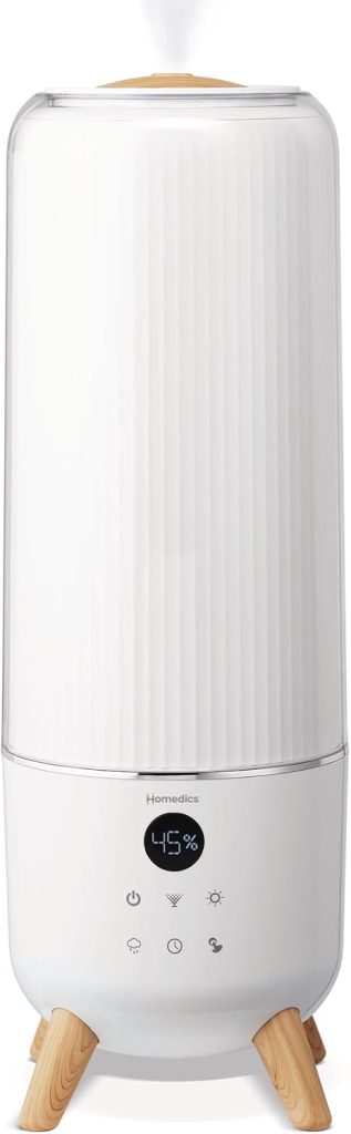 Homedics Cool Mist Ultrasonic Humidifier for Bedroom, Large Room