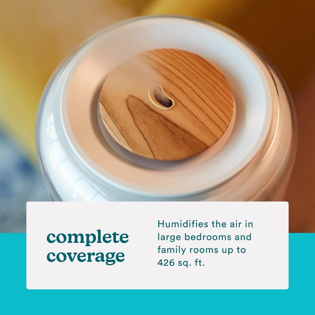 Homedics Cool Mist Ultrasonic Humidifier for Bedroom, Large Room
