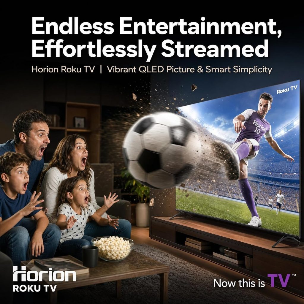 HORION Roku TV 32″ QLED Smart HD Television with Quantum Dot Color