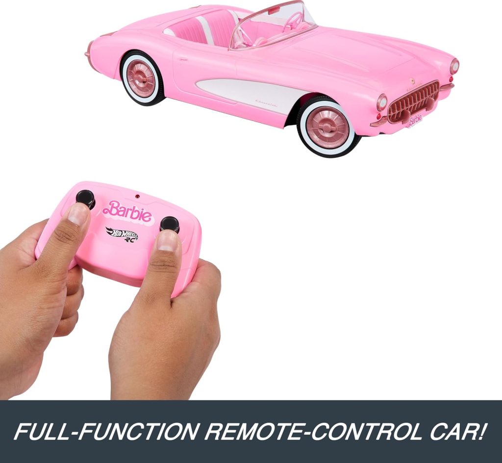Hot Wheels Barbie RC Corvette from the Movie, Remote-Control Toy Car