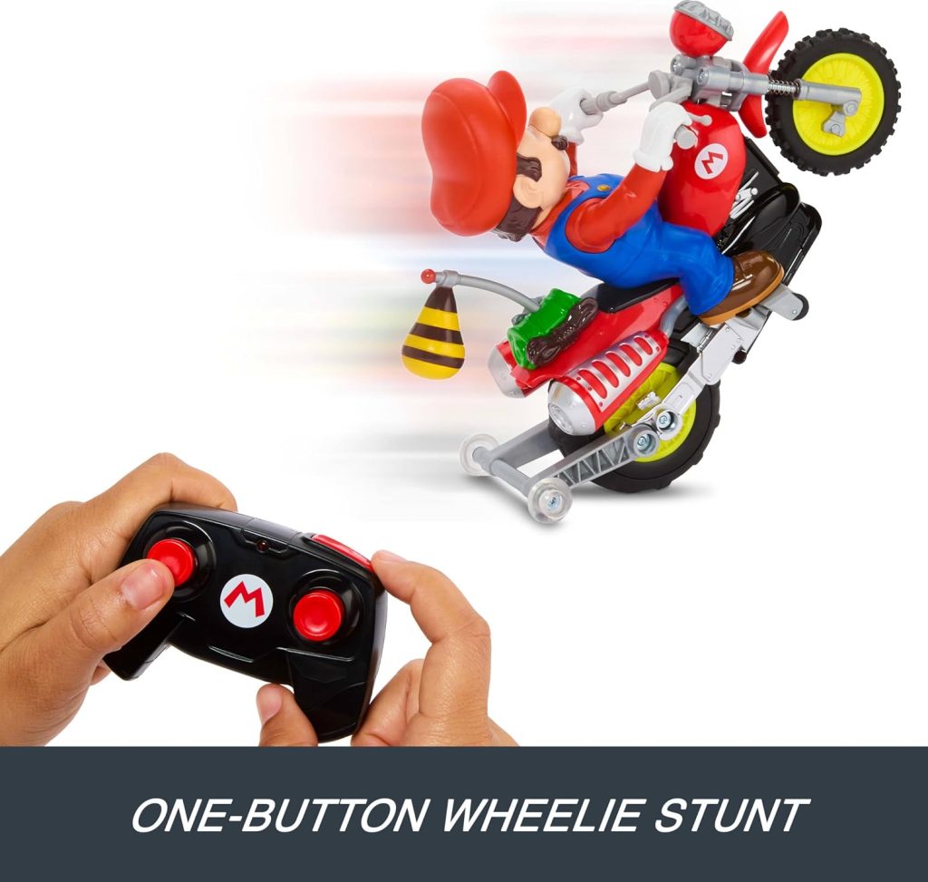 Hot Wheels Mario Wheelie Motocross RC, Remote-Control Motorcycle