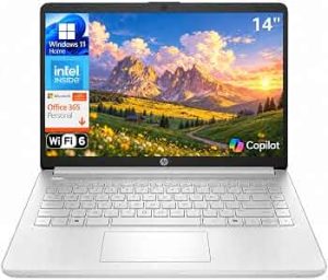 HP 14″ Laptop, Intel N150, Office 365, 1TB Cloud Storage, Copilot AI