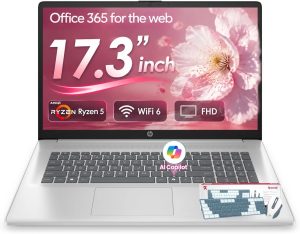 HP 17 Inch Laptop for Business, 32GB RAM & 2TB SSD, AMD Ryzen 5