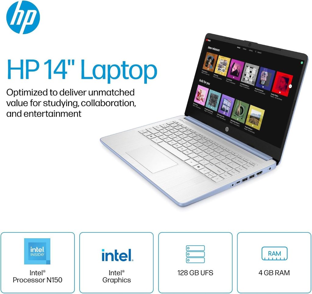 HP 2027 Everyday Laptop, Intel CPU, 128GB Storage, Copilot AI, Office 365