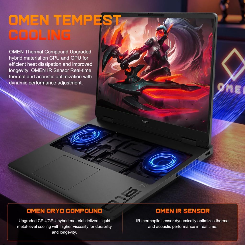 HP Omen 16″ 240Hz Ryzen 9 8940HX & 5060 Gaming Laptop, 32GB DDR5 + 1TB SSD