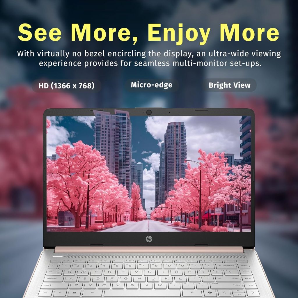 HP Stream 14″ HD Laptop for Student & Business, Intel Processor N150, 16GB RAM, 1.16TB Storage (128GB UFS+1TB Docking Station Set), Intel Graphics, 1 Year Office 365, Copilot, Wi-Fi 6, Win 11 S, Gold