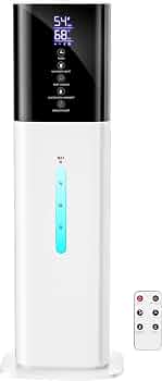 Humidifier Large Room Bedroom, 8L/2.1Gal Top Fill Cool Mist Humidifiers with Humidistat, 3-Speeds, 48H Runtime, Quiet Sleep Mode, Night Light, 12H Timer, 360° Nozzle & Aroma Diffuser for Baby, Plants