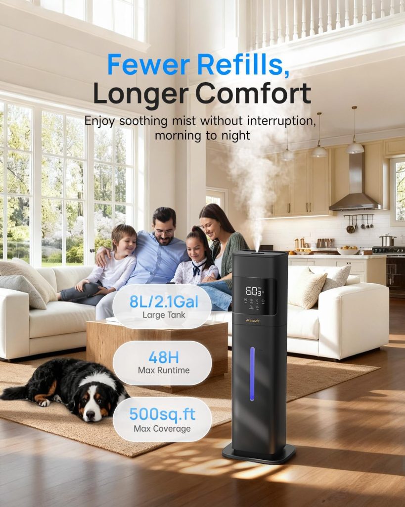 Humidifier Large Room, Warm and Cool Mist Humidifiers for Bedroom