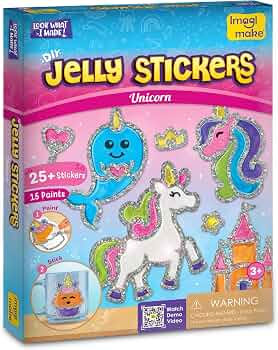 Imagimake DIY Jelly Stickers – Unicorn, 25+ Stickers, Low-Mess Art Kit