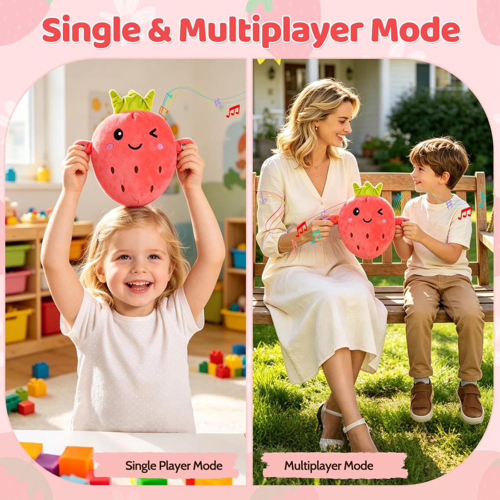 Interactive Music Plush Toy Set, Musical Sensory Toys, Strawberry