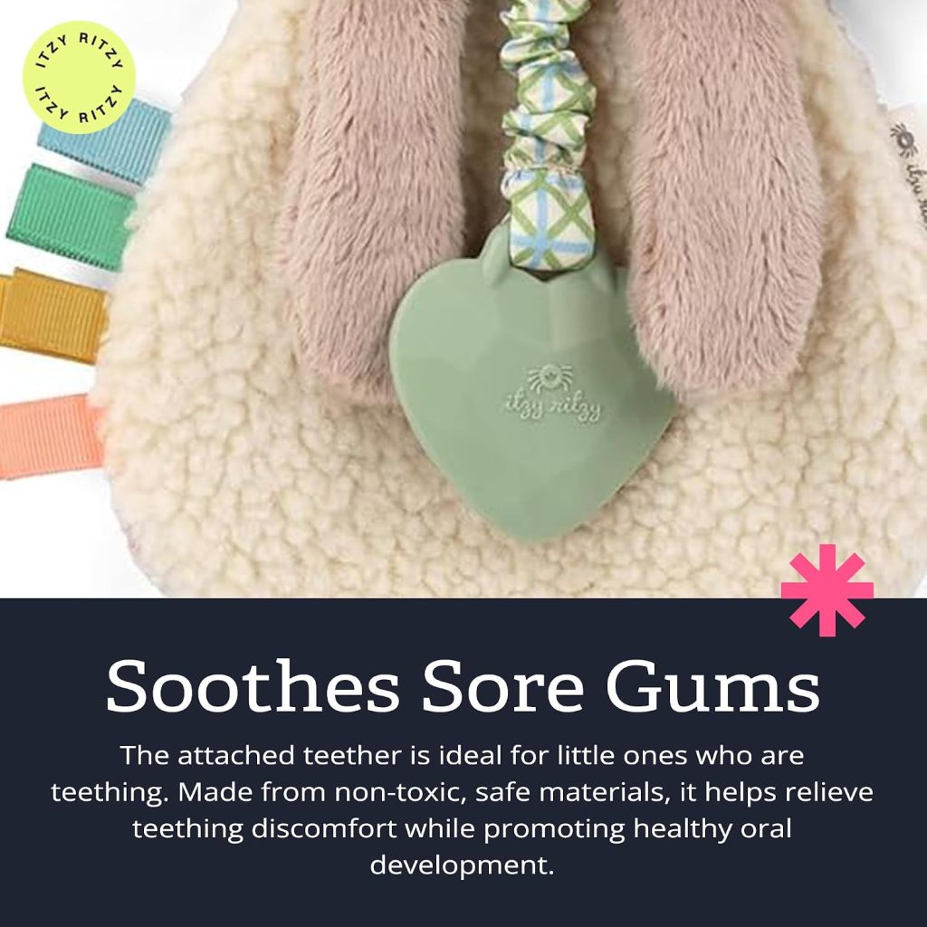 Itzy Ritzy Lovey Including Teether, Teething Relief, 0+ Months, Taupe Bunny