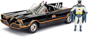 Jada 1966 Classic TV Series Batmobile 1:24 Die-Cast Car with 2.75″ Batman and Robin Figures, Toys for Kids and Adults