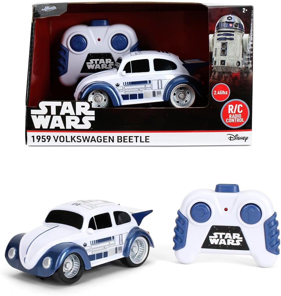 Jada Star Wars R2-D2 Volkswagen Beetle RC Car – 1:32 Scale Simple Function Remote Control Toy Toys