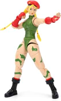 Jada Toys – Street Fighter II Cammy Action Figure – 1:12 Scale Collectible – Includes Interchangeable Heads, Hands, and Accessories – Ages 13+ – Classic Video Game Nostalgia