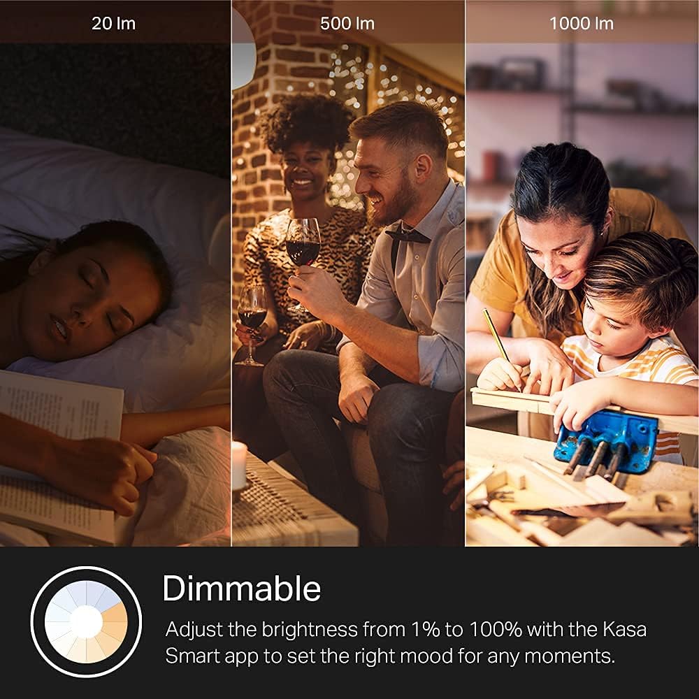 Kasa Smart Light Bulbs KL135P2, 1000LM, Dimmable Smart WiFi Light Bulb, A19