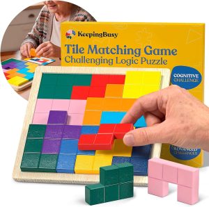 Keeping Busy Tile Matching Dementia Activities for Seniors | Alzheimer Products for Elderly Patients | Fun Memory Game Toy & Cognitive Brain Puzzle for Senior Citizens w/Memory Loss or Alzheimers