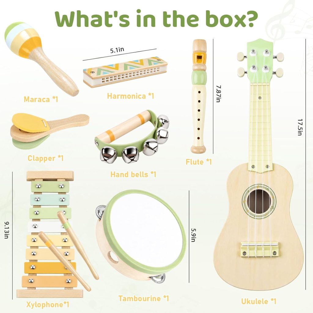 Kids Guitar Set – 8 in 1 Toddler Montessori Musical Instruments