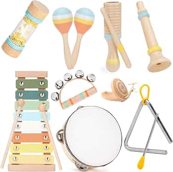 Kids Musical Instruments Set Wooden Montessori Toys for Boys and Girls