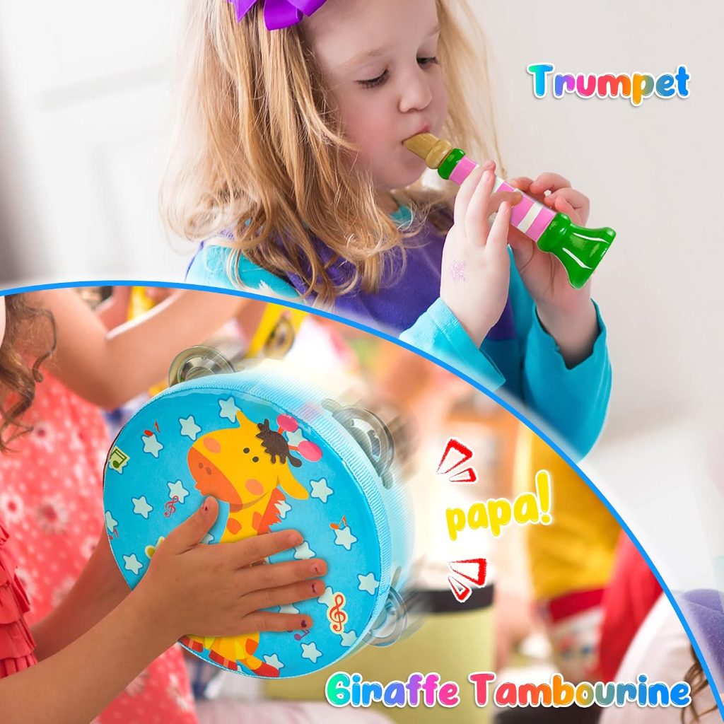 Kids Musical Instruments, Montessori Wooden Musical Toys for Toddlers
