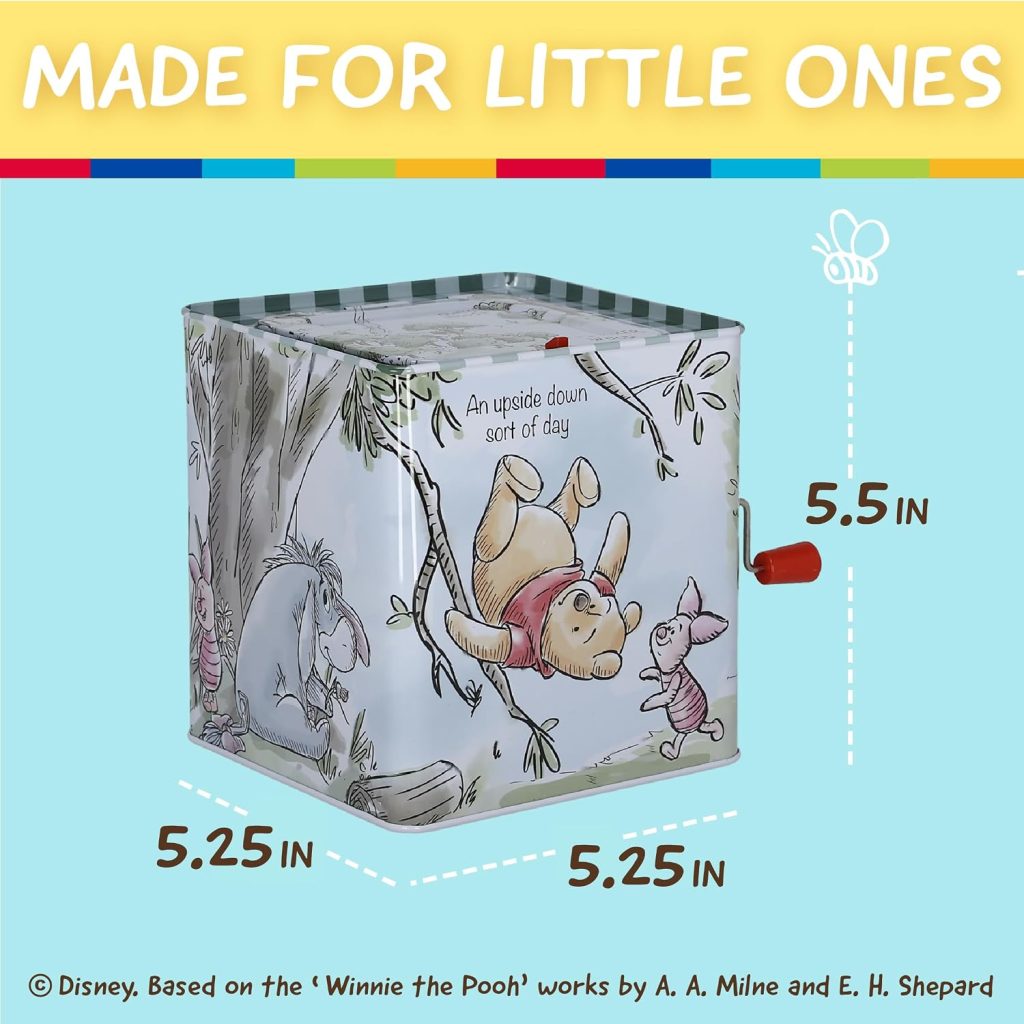 KIDS PREFERRED Disney Baby Winnie The Pooh Jack-in-The-Box – Musical Toy for Babies Multi ,6.5″