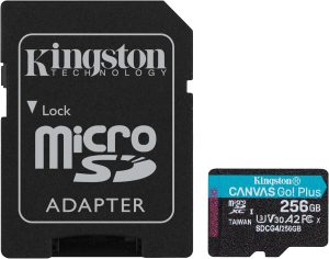 Kingston Canvas Go Plus 256GB microSD Card | Up to 200MB/s | Class 10, UHS-I, U3, V30, A2 | SDCG4/256GB