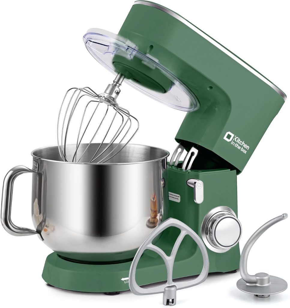 Kitchen in the box Stand Mixer 8.5 QT, 900 Watt Heavy Dough Mixer Green