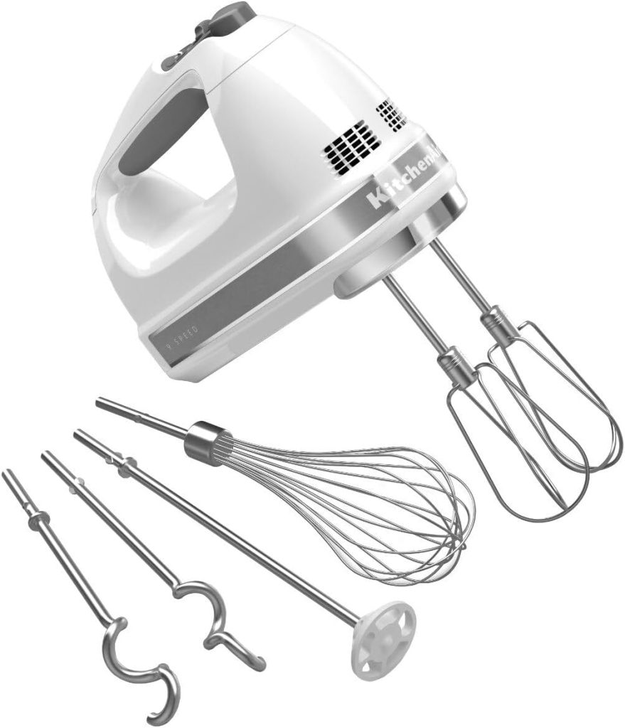 KitchenAid 9 Speed Hand Mixer w/Accessories, KHM926, White