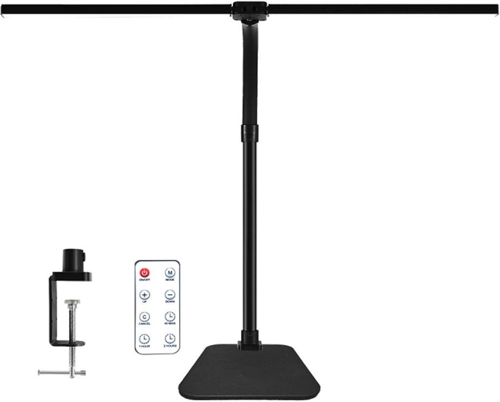 LED Desk Lamp with Clamp and Base, Dual Head Monitor Light