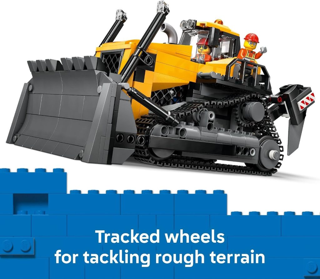LEGO City Yellow Bulldozer Construction Site Building Toy for Kids, Ages 8+ – Pretend Play Set & Construction-Themed Building Blocks W/Toy Bulldozer Idea for Boys & Girls – 60466
