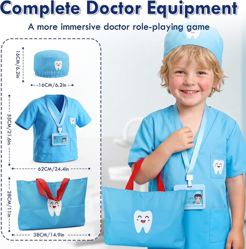 Lehoo Castle Doctor Kit for Toddlers 3-5, Kids Dentist Play Set (Blue)