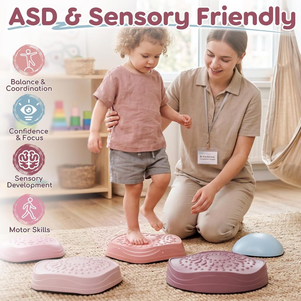 Lehoo Castle Stepping Stones for Kids, Toddler Girl Sensory Outdoor Toys