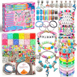 leitait Girls Toys Bracelet Making Kit -3400pcs Charm Jewelry Making Kit Supplies,Unicorn/Mermaid Crafts Birthday Christmas Gifts for Girls Ages 5 6 7 8 9 10 11 12 Years Old