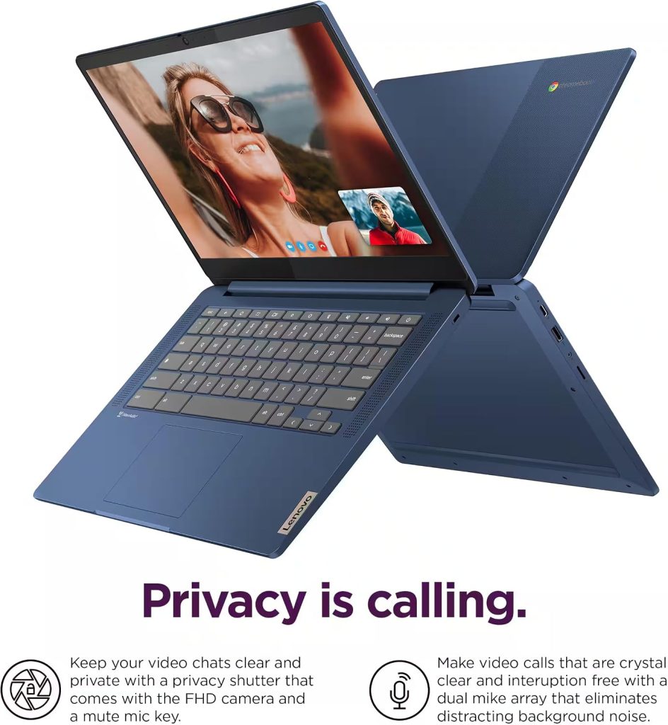 Lenovo Flagship Chromebook, 14” FHD Touchscreen Slim Thin Light Laptop Computer, 8-Core MediaTek Kompanio 520 Processor, 4GB RAM, 64GB eMMC, WiFi 6,Chrome OS, Abyss Blue